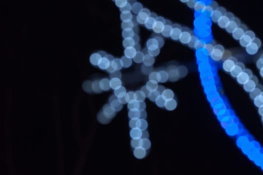 Defocused abstract christmas background, out of focus light spots forming a soft background