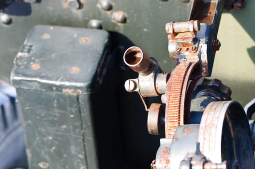Field-gun, World War II, rusty component elements