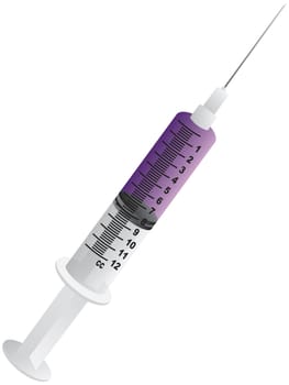 Hypodermic Syringe Injection Needle Illustration Isolated on White Background