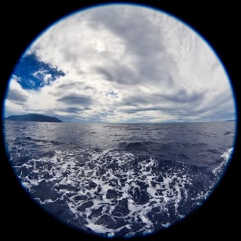 fisheye lens image of Elba Island, Tuscany, Italy
