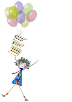 child that plays with some toy balloons