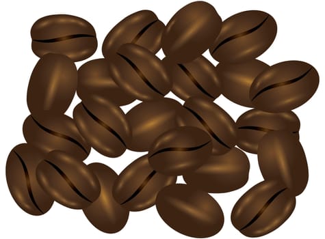 Coffee Beans Isolated on White Background Illustration