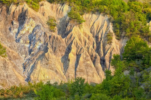 Salty hills in summer in Buzau county, Romania.