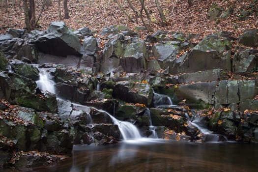 Waterfall in the autumn