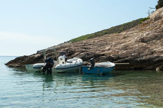 Coastal port on a bay (Croatia , vis)