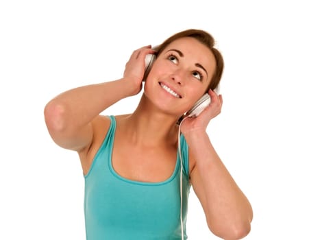 young woman listening to music