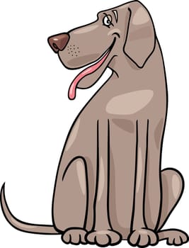 Cartoon Illustration of Funny Gray Great Dane Dog