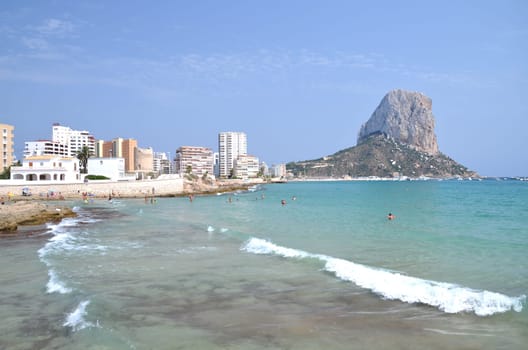 Sandy beach in Calpe, Spain
