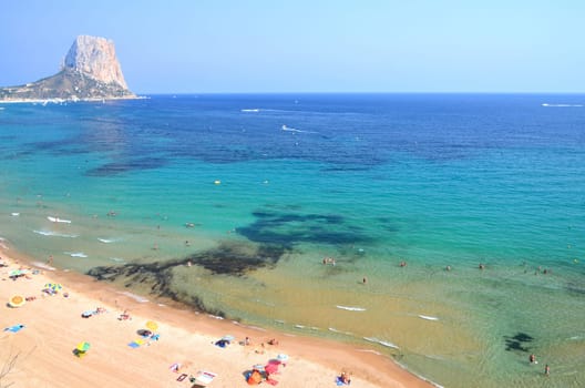 Sandy beach in Calpe, Spain