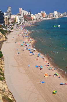 Sandy beach in Calpe, Spain