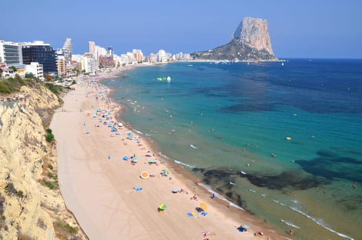 Sandy beach in Calpe, Spain