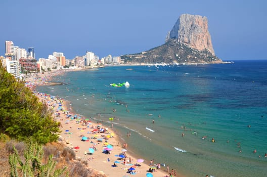 Sandy beach in Calpe, Spain