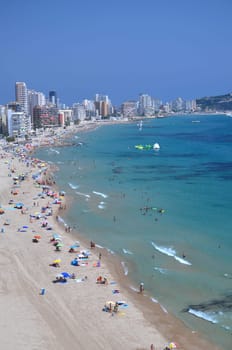 Sandy beach in Calpe, Spain