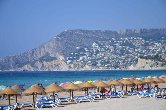 Sandy beach in Calpe, Spain