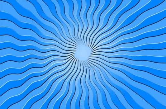 Blue beveled sun rays are very wavy