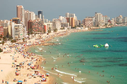 Sandy beach in Calpe, Spain