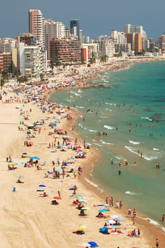Sandy beach in Calpe, Spain
