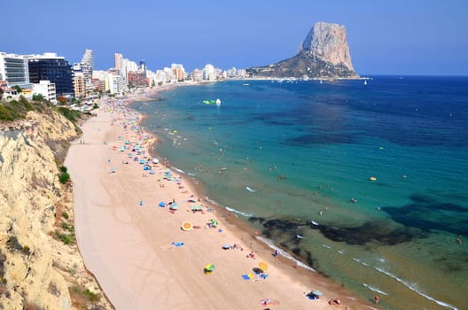 Sandy beach in Calpe, Spain