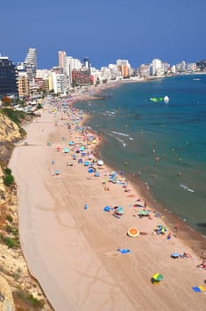 Sandy beach in Calpe, Spain