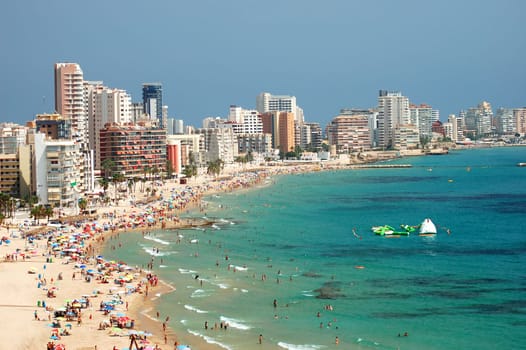 Sandy beach in Calpe, Spain