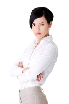 Confident business woman - isolated over a white