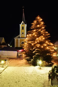 Christmas Scene in an Austrian Village