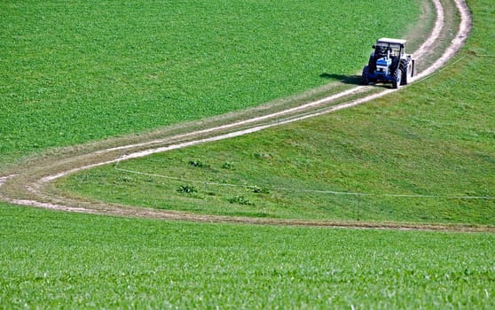 Tractor on a Crooked Road, taken in Austria