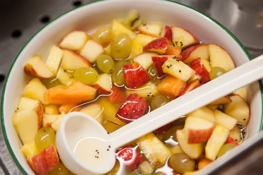 Detail view of a fruit salad