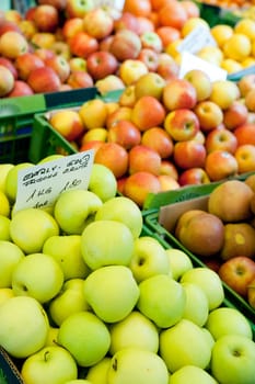 Apples on a market