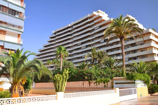 Apartment buildings in Calpe resort in Spain