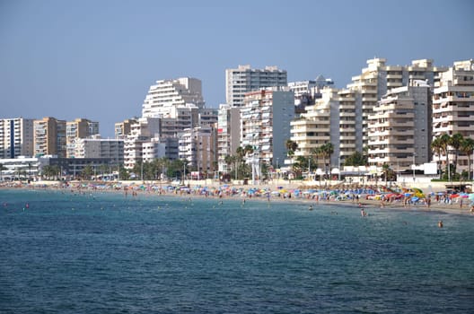 Sandy beach in Calpe, Spain