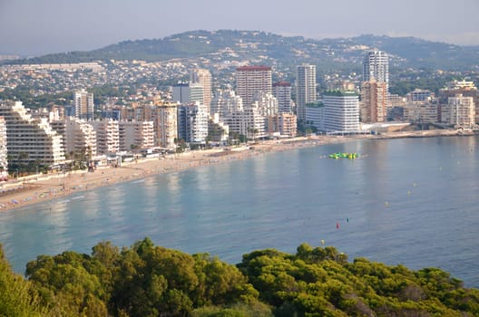 Sandy beach in Calpe, Spain