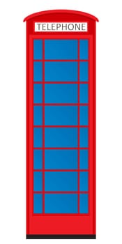 Vintage style telephone booth. Isolated and grouped objects on white background.