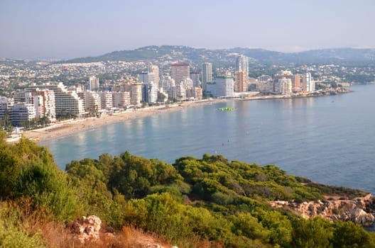 Sandy beach in Calpe, Spain