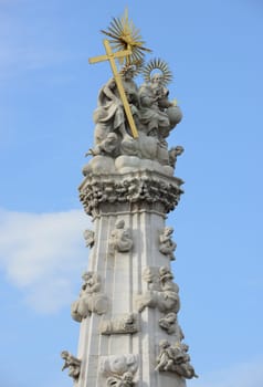 Holy trinity column detail in Budapest, Hungary.
