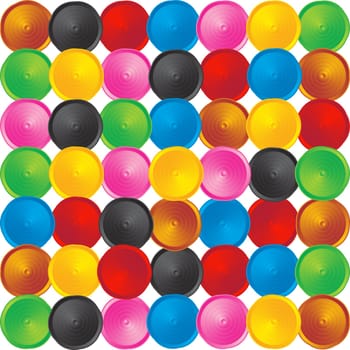 Seamless pattern with decorative color circles, graphic art