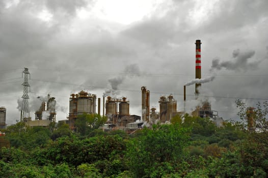 Industrial plant in the countryside