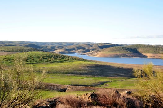 Extremadura in Spain with the river Duero