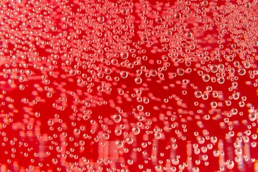 Bubles of water in the red background