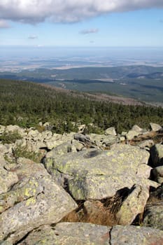 On the summit of the Brocken in the Harz Mountains