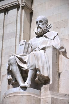 The monument of Miguel Cervantes on Plaza de Espana in Madrid, Spain