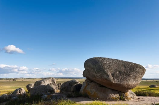 Vast plains of the Alentejo country in spring, Portugal