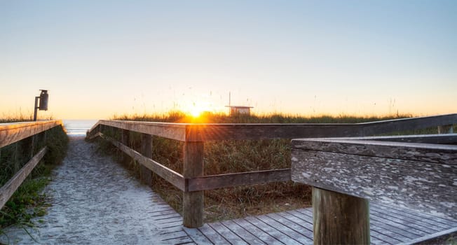 Sunrise in Cocoa Beach in Florida.