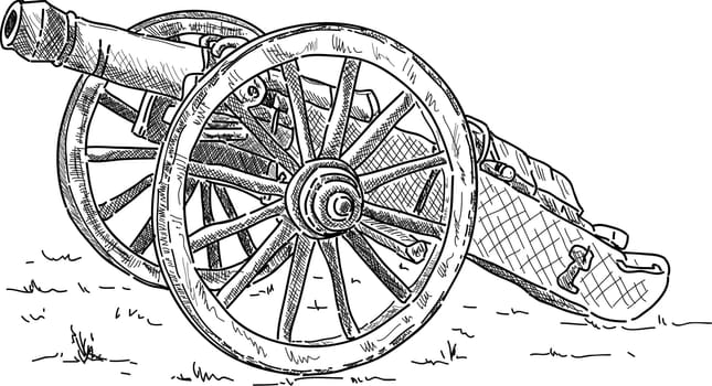 vector - historic artillery isolated on background