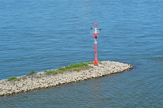Typical protective wall on the Rhine in Düsseldorf in Germany