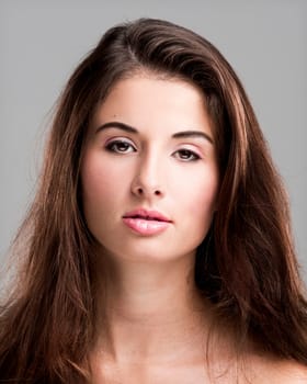 Close-up portrait of a beautiful young woman