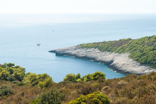A scenic bay of Vis island in Croatia