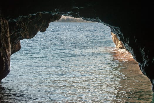 sea cave on the rocky coast