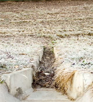 concrete drainage ditch