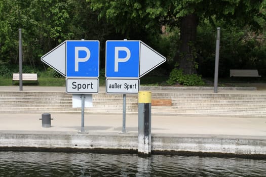 Parking lot for Botte on the banks of the Havel